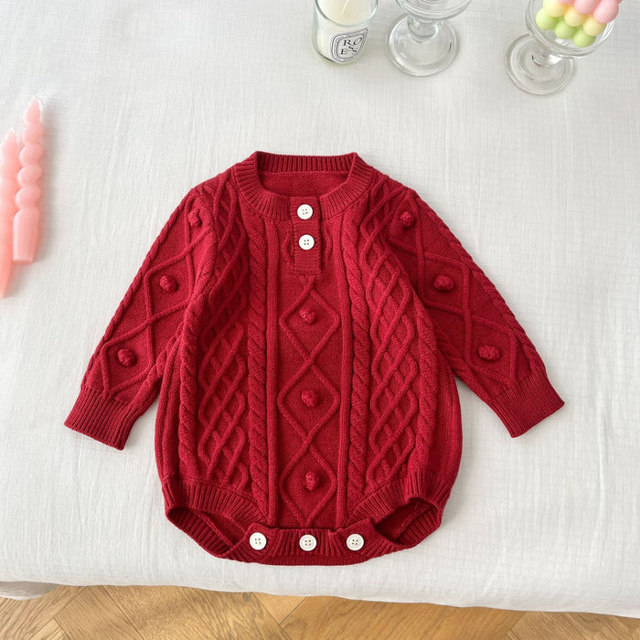 Wholesale Baby twist jumpsuit 0-2 years old spring children's clothing baby solid color knitted romper baby clothes