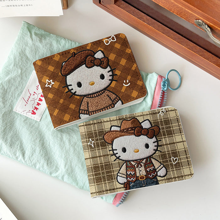 Wholesale Brown embroidered cute cartoon driver' s license cover