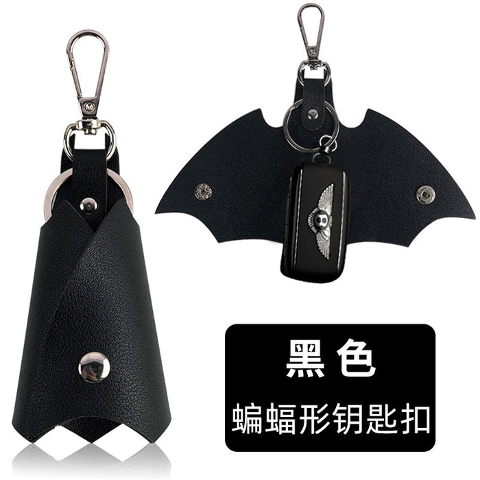 Wholesale Trendy Bat Shape PU Leather Car Keychain Key Ring Accessory For Men Women Gift