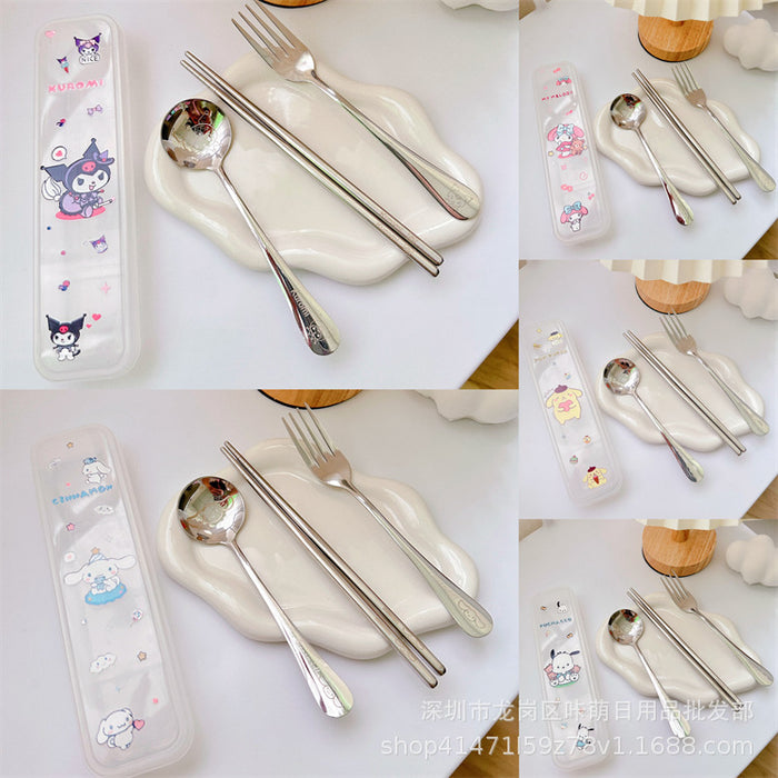 Wholesale Cartoon Stainless Steel Cutlery 3-piece Set JDC-SN-Kameng002