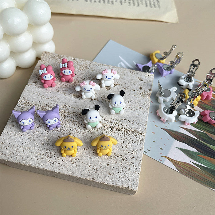 Wholesale Resin Earrings Cute Cartoon Simple (S) JDC-ES-shier004