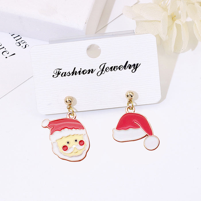 Wholesale S925 Silver Post Christmas Earrings Santa Deer Snowflake Studs for Women Party Gift Fashion Accessory