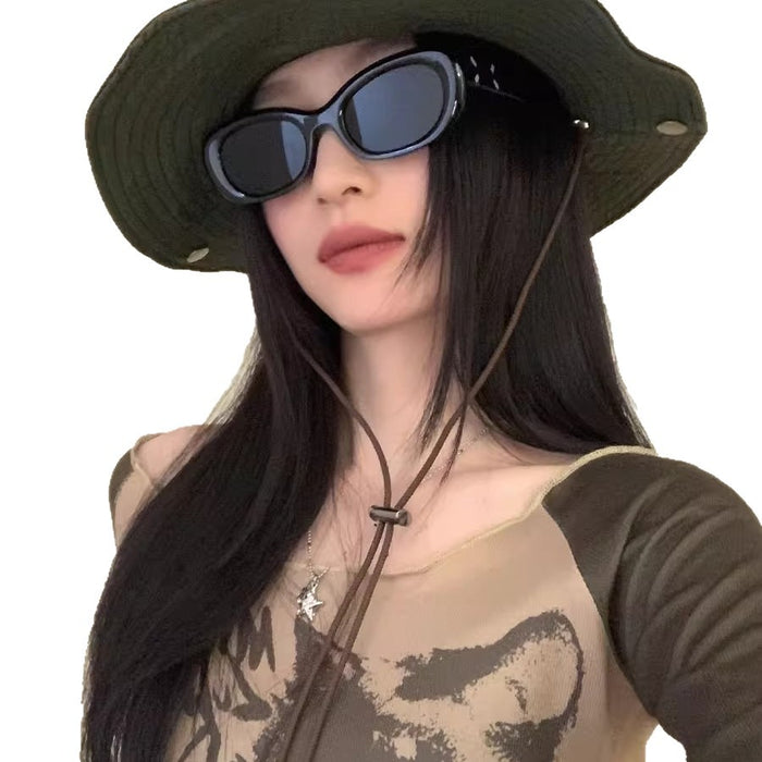 Wholesale Large brimmed sun hat, outdoor hiking sun hat, fashionable and versatile, rollable fisherman hat