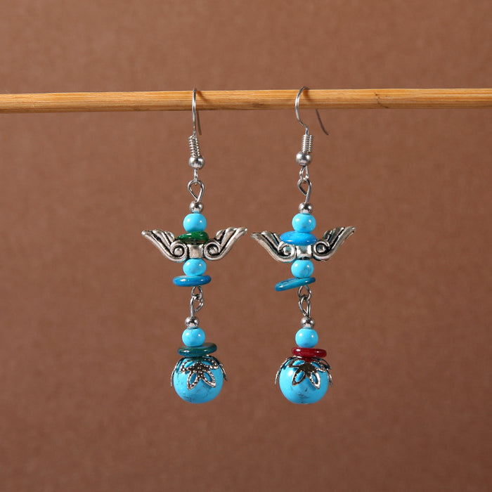 Wholesale Alloy Bohemian Ethnic Style Su Song Stone Earrings JDC-ES-Gumi007