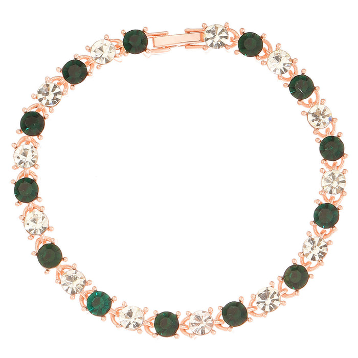 Wholesale elegant flower Diamond-embedded heart-shaped bracelet