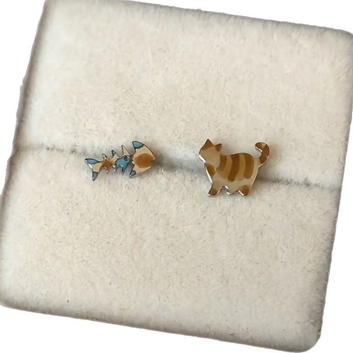 Wholesale Cute dry earrings retro niche minimalist asymmetrical earrings