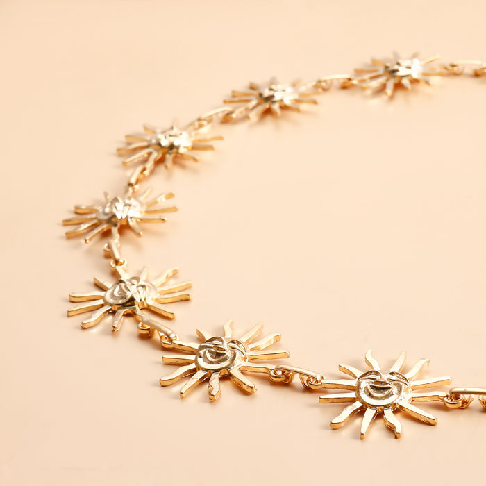 Wholesale Metal small smiley face sun waist chain body chain dress waist versatile accessories