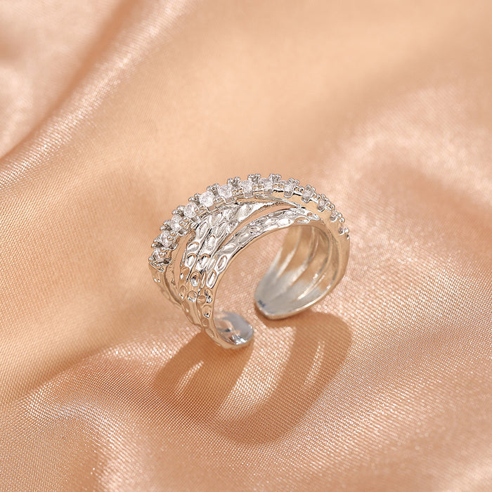 Wholesale Heavy industry ring, cross ring, female niche, adjustable opening, non fading ring