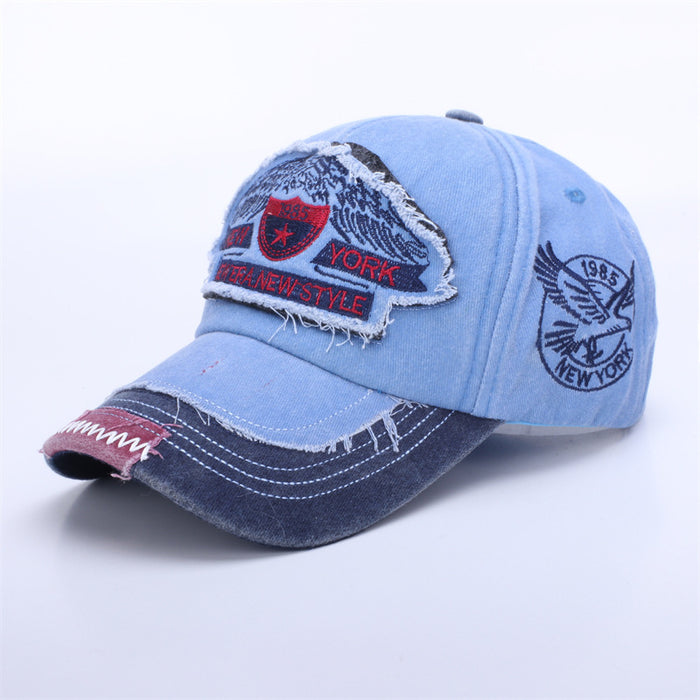 Wholesale Baseball cap, washed cotton, men's used adhesive cloth, duck tongue cap, hat