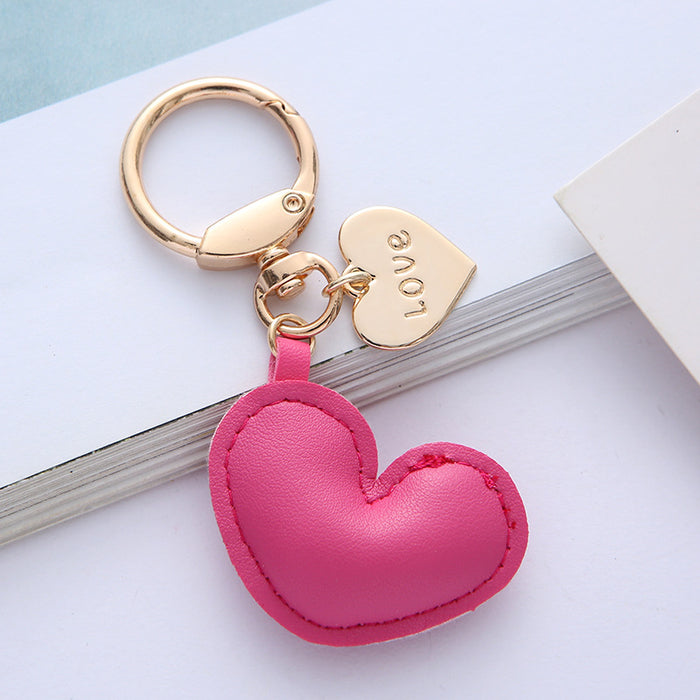 Wholesale Leather Love Earphone Bag Key Chain Luggage Bag School Bag Small Pendant