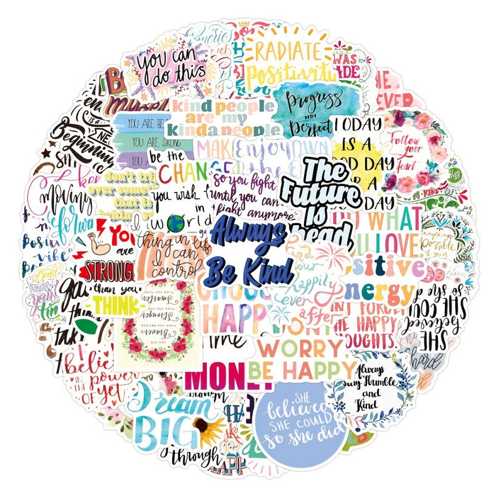 Wholesale 150pcs Inspirational phrase cartoon graffiti stickers to decorate notebooks and luggage