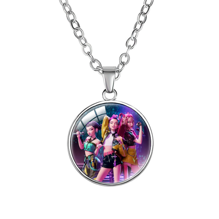 Wholesale KPOP Anime Crystal Pendant choker necklace