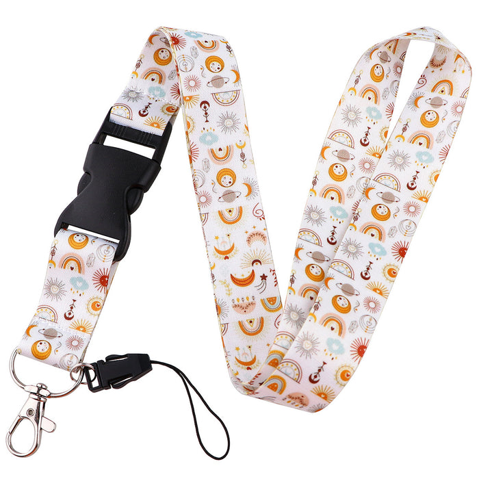 Wholesale Moon-shaped buckle phone lanyard Keychain  with cute card holder