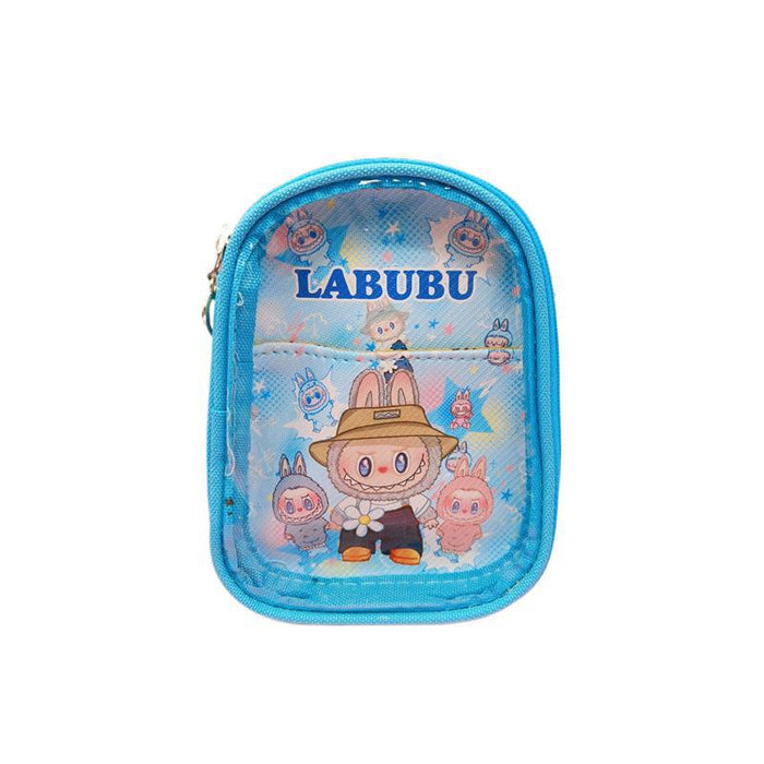 Wholesale Coin Purse Pendant Small Storage Bag Cartoon Canvas Double-Layer Transparent Cosmetic Storage Bag