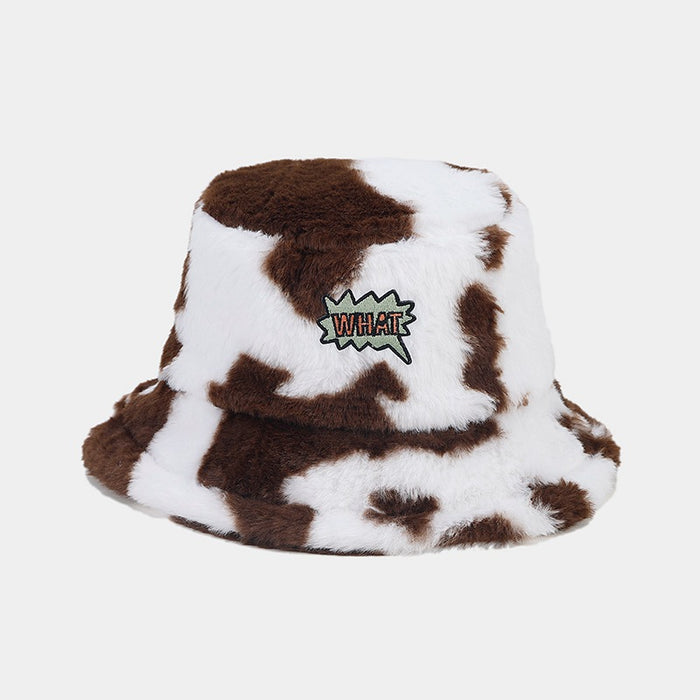 Wholesale Cow Pattern Plush Bucket Hat JDC-FH-LvY050