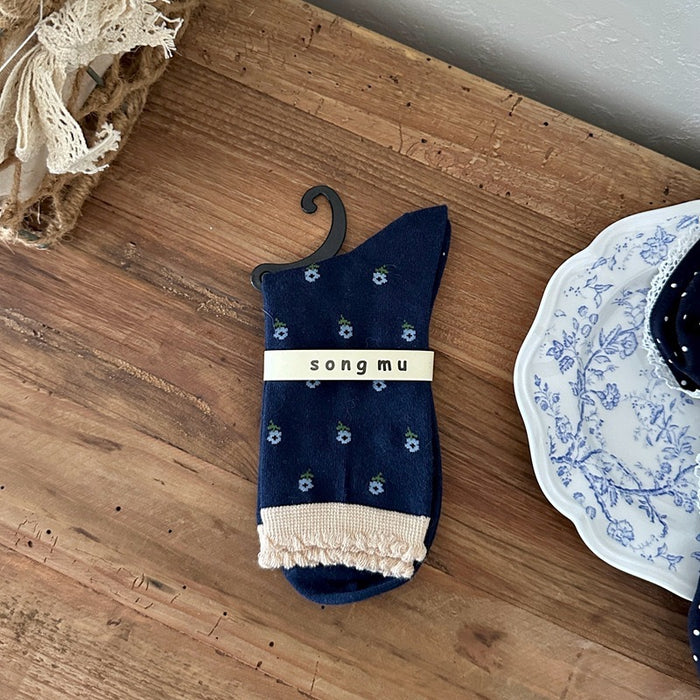 Wholesale Butterfly knot socks, mid tube socks, new niche original stacking socks