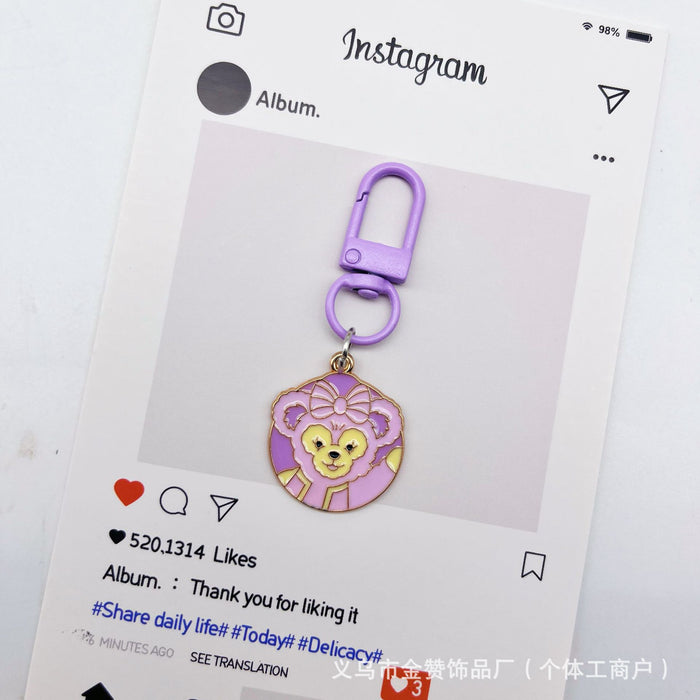 Wholesale Colorful keychain creative couple metal pendant bag ornaments cute cartoon