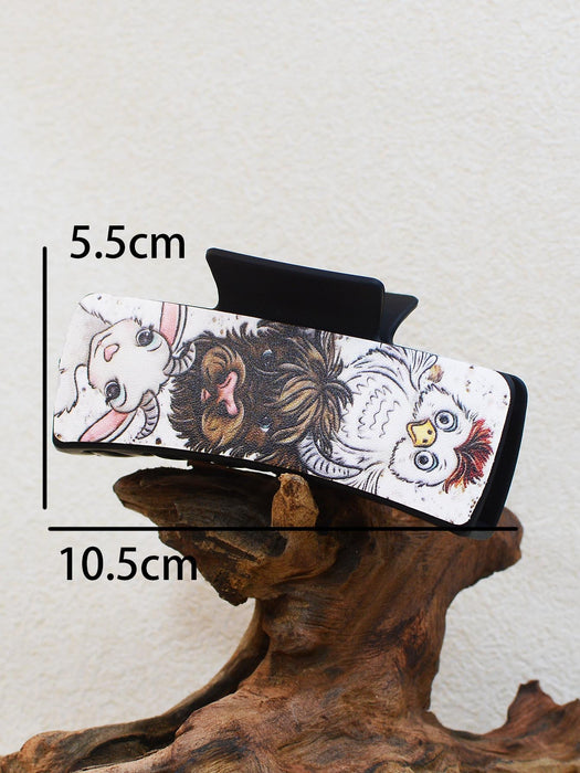 Wholesale Western Style Retro Leopard Print Cross Cow Pattern Hairpin Shark Clip JDC-HC-ChenC001