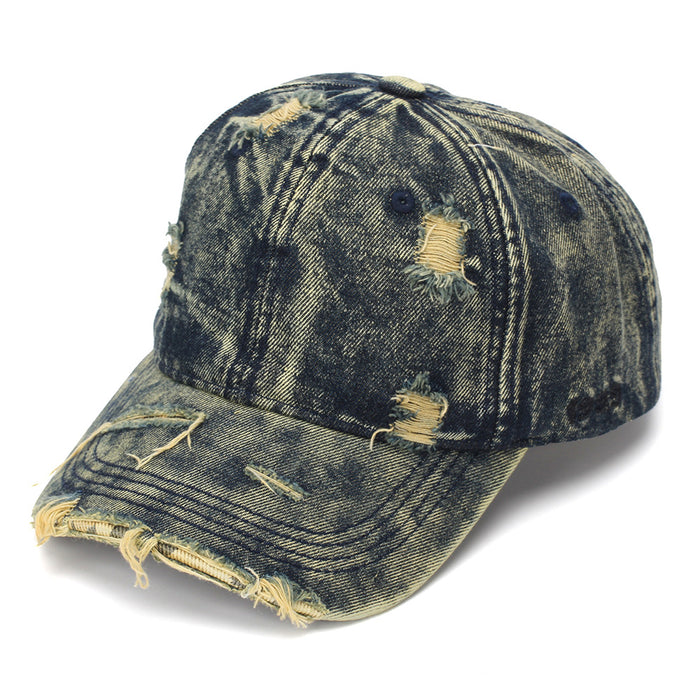 Wholesale Distressed Denim Baseball Cap Unisex Sun Protection Street Style Fashion Accessory