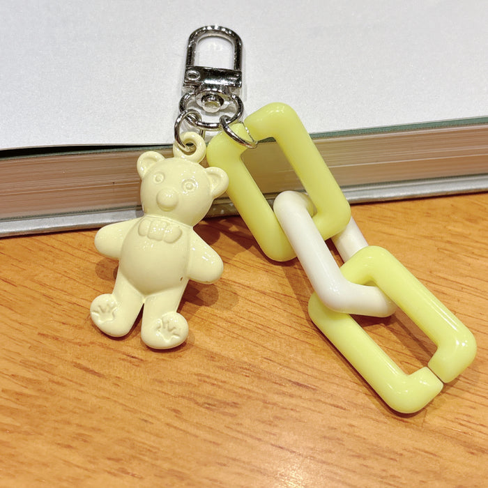 Wholesale DIY Acrylic Bear Keychain Pendant Handmade Earphone Bag Pendant Car Bag Accessories