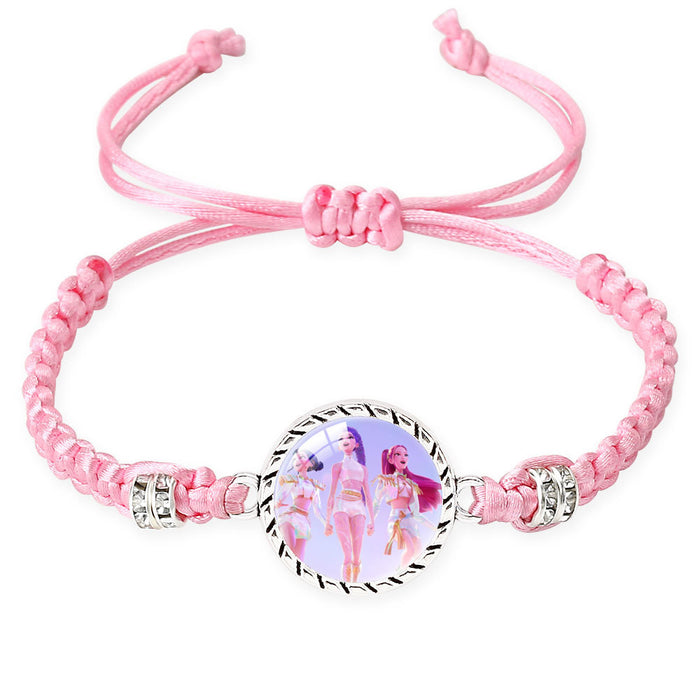 Wholesale KPOP cartoon pattern multi-color braided bracelet for couples and best friends