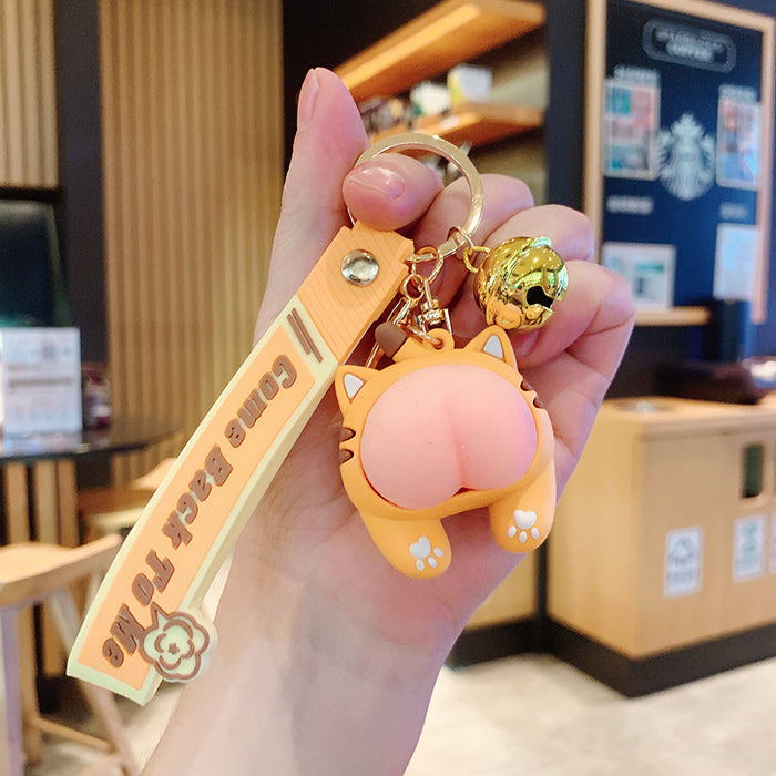 Wholesale Cute soft rubber decompression doll pendant keychain creative personalized couple bag