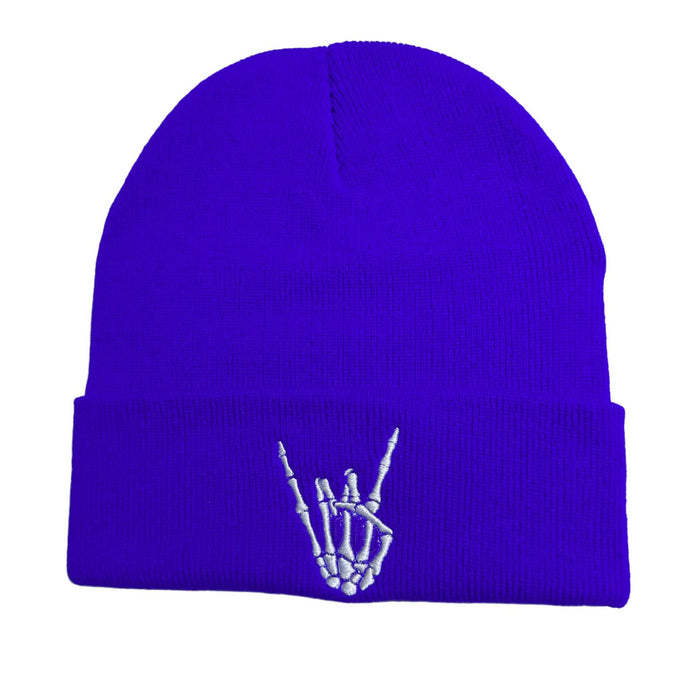 Wholesale  knitted hat skull finger embroidery knitted hat winter warm hat