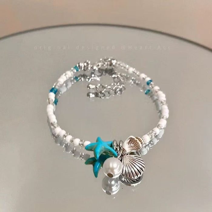 Wholesale Shell Starfish Beaded Bracelet Seaside Accessible Luxury Versatile Bracelet
