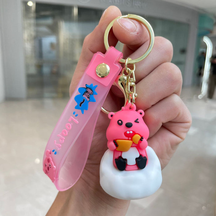 Wholesale Leisure Little Beaver Keychain Cartoon Doll Cute Backpack Pendant Car Keychain Pendant Small Gift