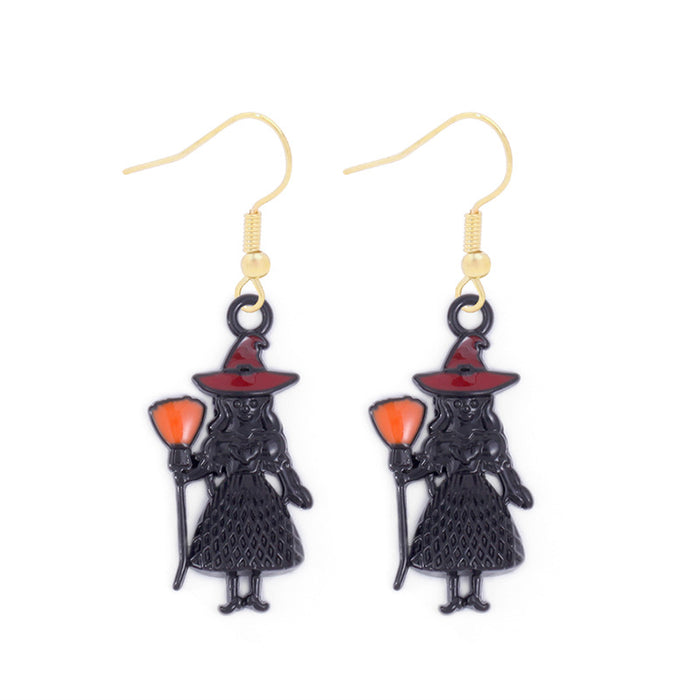 Wholesale Halloween Series Skull Pumpkin Zinc Alloy Earrings JDC-ES-BinL008