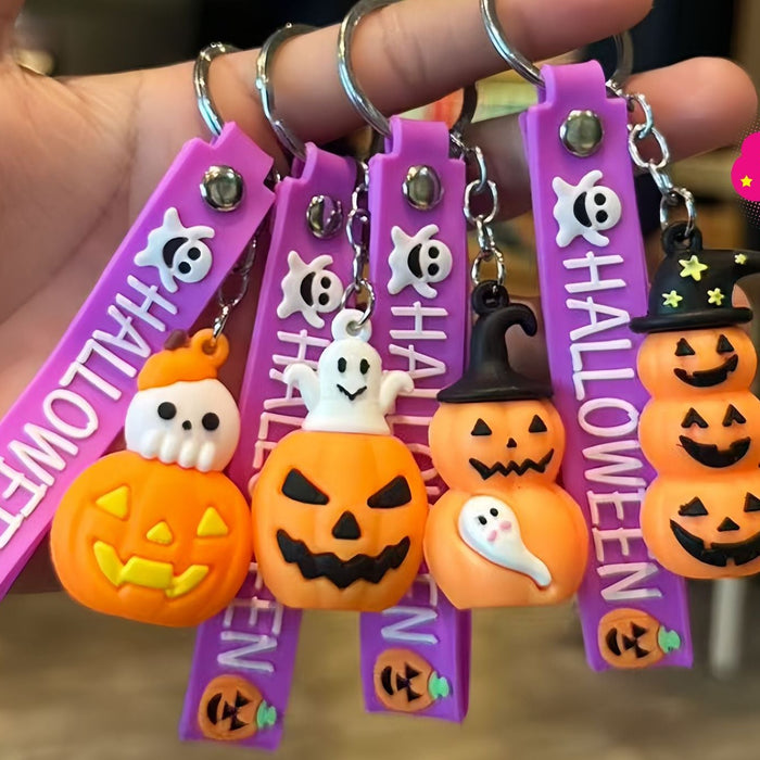 Wholesale PVC Pumpkin Ghost Keychain Spooky Car Key Accessory Party Gift