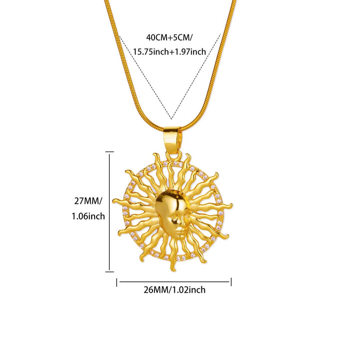 Wholesale Double Layer Gold Stainless Steel Simple Turquoise  Necklace