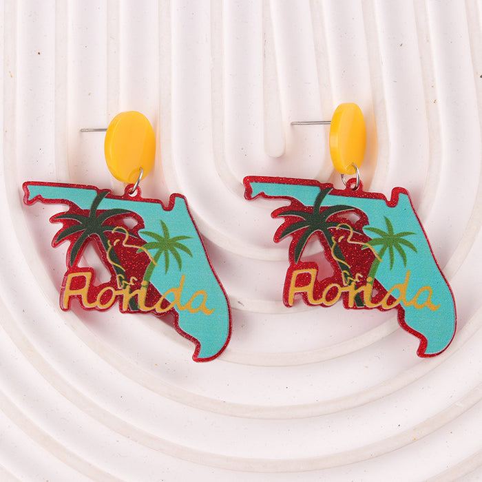 Wholesale Christmas Tree English Clown Acrylic Earrings Cartoon Pistol Earrings