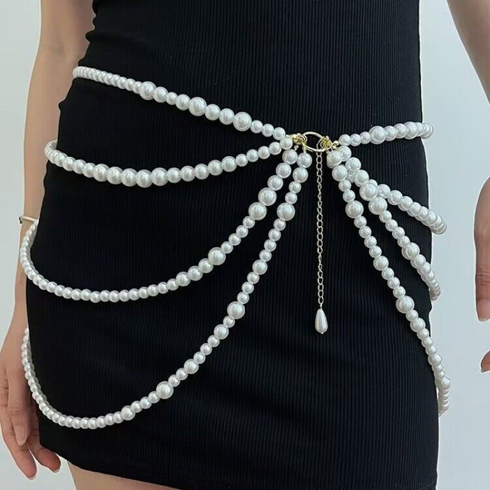 Wholesale Pearl Multi layer tassel Waist Chain Waist Accessories Personalized Belt