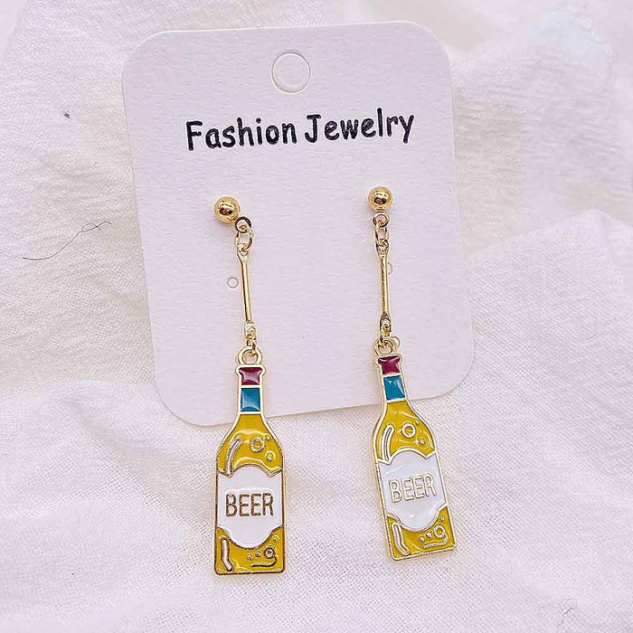 Wholesale Cartoon Beverage Alloy Oil Drop Earrings JDC-ES-Susheng002