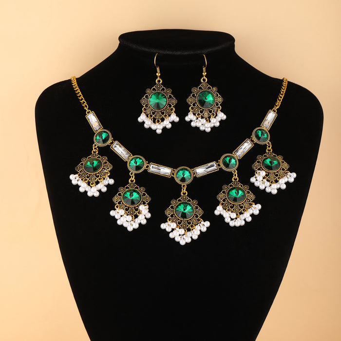 Wholesale Bohemian Ethnic Style Turquoise Necklace and Earrings
