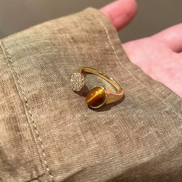 Wholesale Serpent-style Tiger' s Eye Open Ring