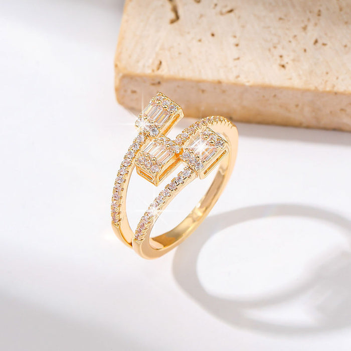 Wholesale Open Ring Female Niche Design Geometric Finger Ring Fashion