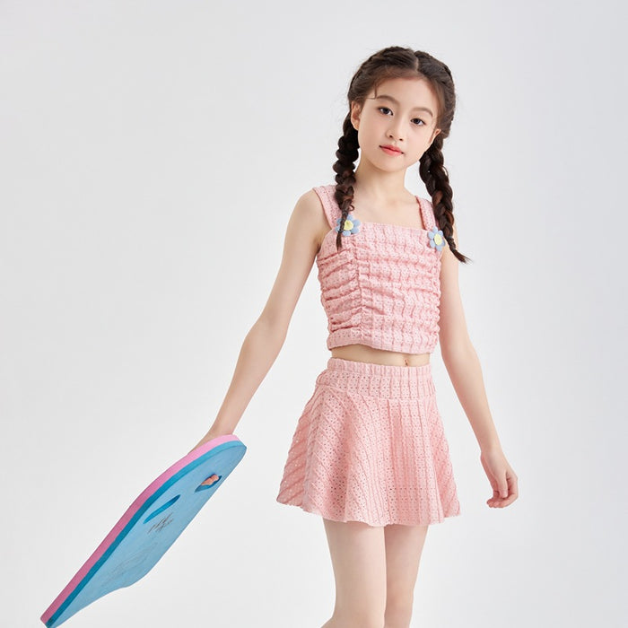 Wholesale New children's swimsuit, girls' and children's split princess skirt style mesh breathable swimsuit, hot spring beach swimsuit