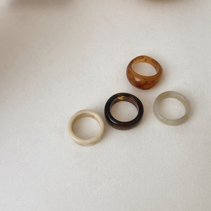 Wholesale Same resin set ring, layered retro forest style cool style ring