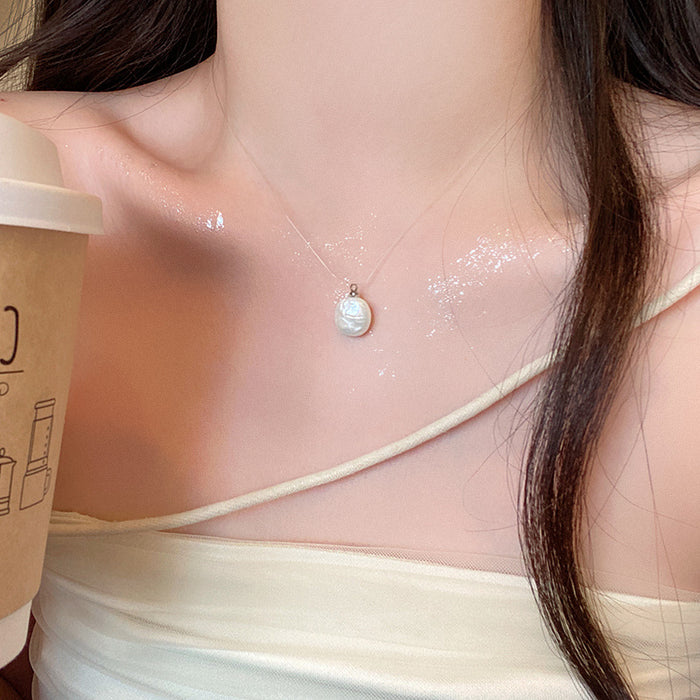 Wholesale Light luxury niche simple versatile pendant irregular pearl necklace temperament collarbone chain necklace accessories