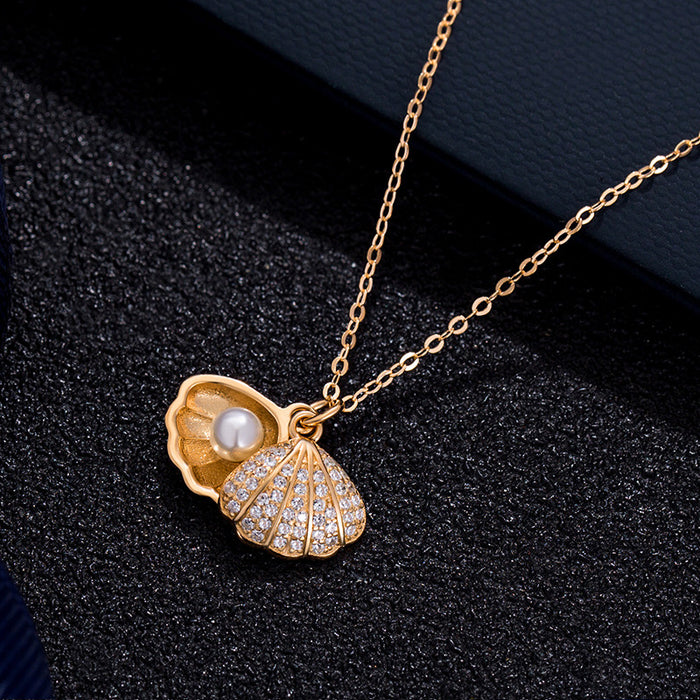 Wholesale shell imitation pearl pendant necklace Women's Light