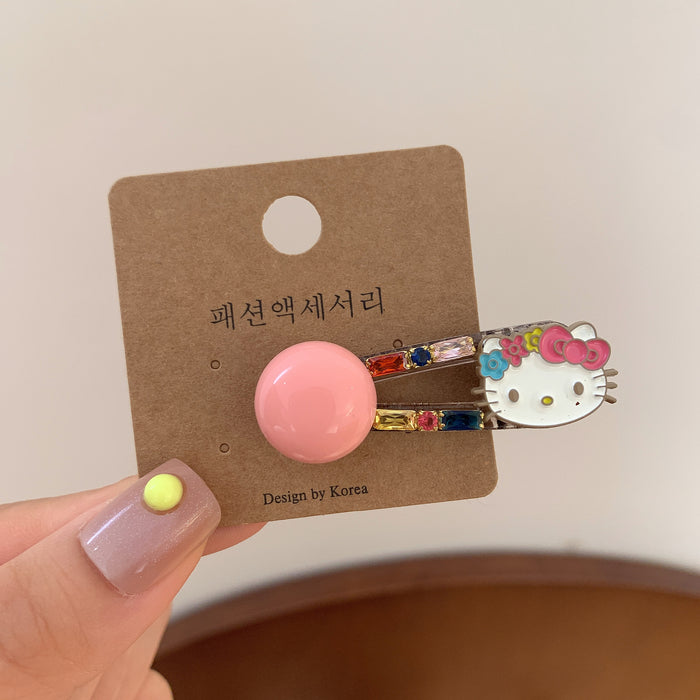 Wholesale Hair Clip Colorfulful Crystal Cat Bangs Side Clip Colorful crystal cat bangs hairpin