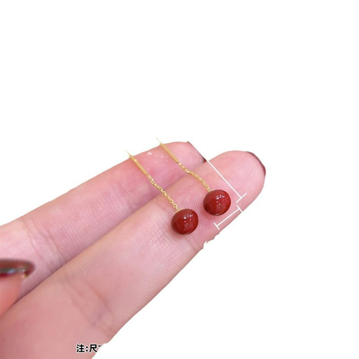 Wholesale   Pearl Ear Line S925 Silver Needle Niche Elegant Tassel Earrings  Raising Ear Holes Earrings