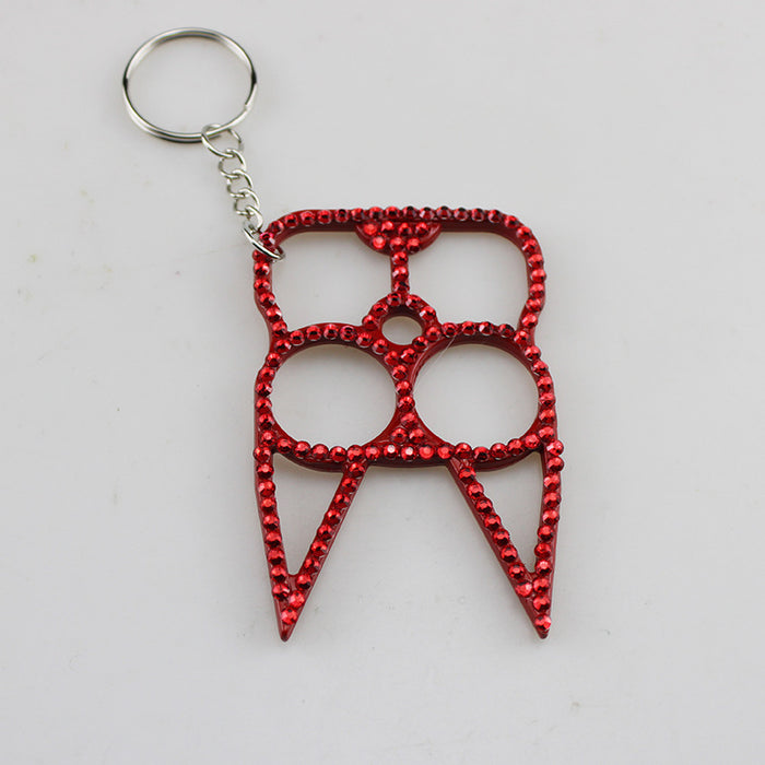 Wholesale Black Alloy Rhinestone Self Defense Keychain For Everyday Carry Gift