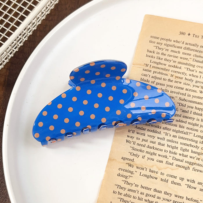 Wholesale Korean Style Polka Dot Flower Claw Clip PVC Hair Accessory for Women Boutique Gift