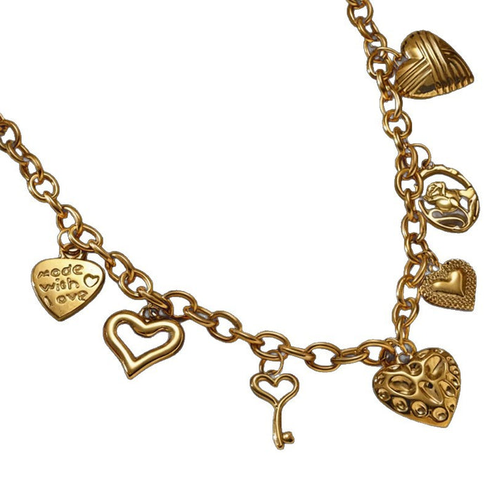 Wholesale Titanium Steel Gold Heart Pendant Necklace