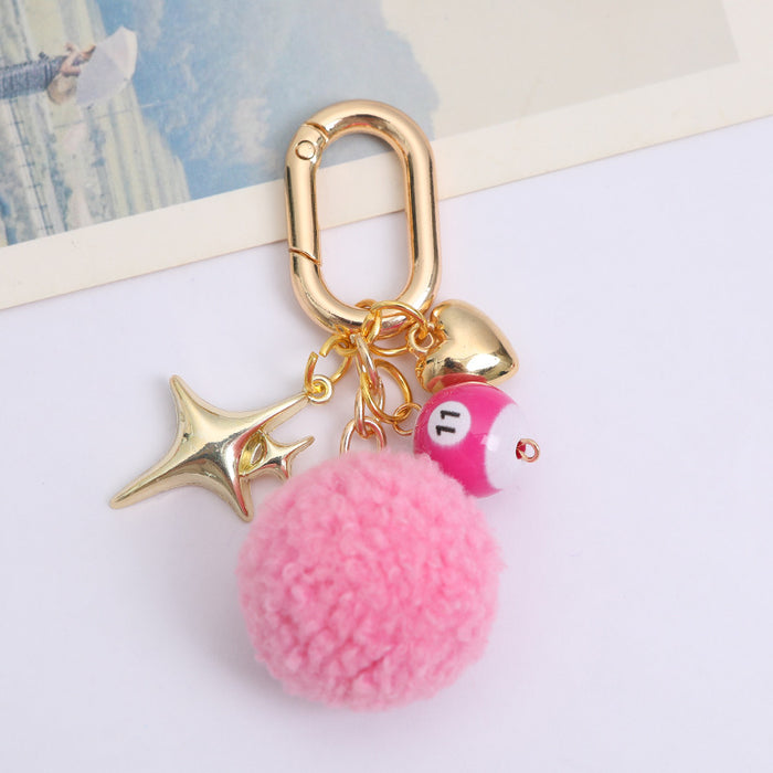 Wholesale Cute Small Billiard Beads Love Ball Keychain Pendant Bag Accessories