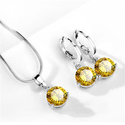 Wholesale Water droplet jewelry set zircon jewelry necklace earrings jewelry wholesale