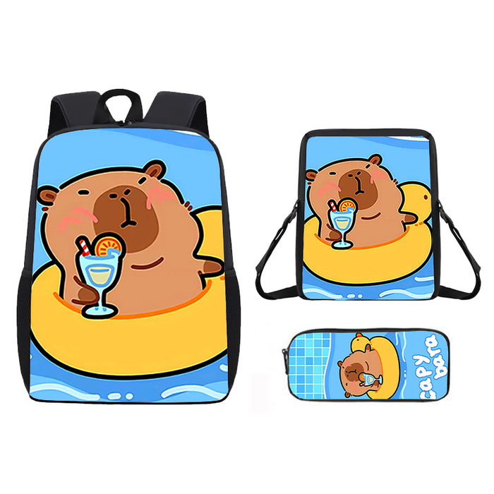 Wholesale Capybara Cute Cartoon Schoolbag  Students Large Capacity Backpack Rucksack
